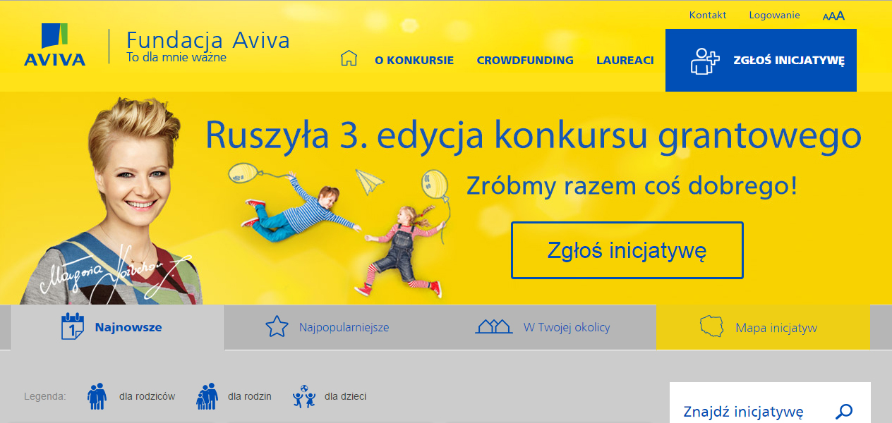 baner reklamowy fundacji aviva